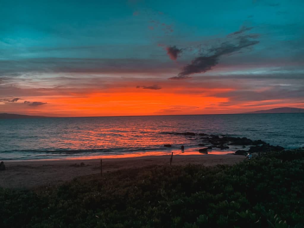 Sunset in Maui, Hawaii. 