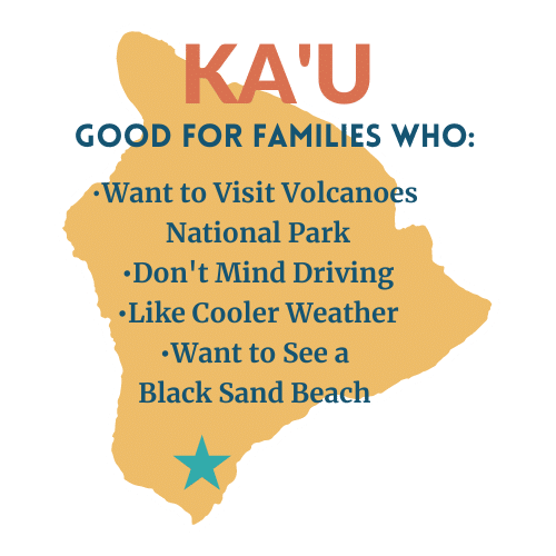 Ka'u Graphic on visiting the Big Island with kids